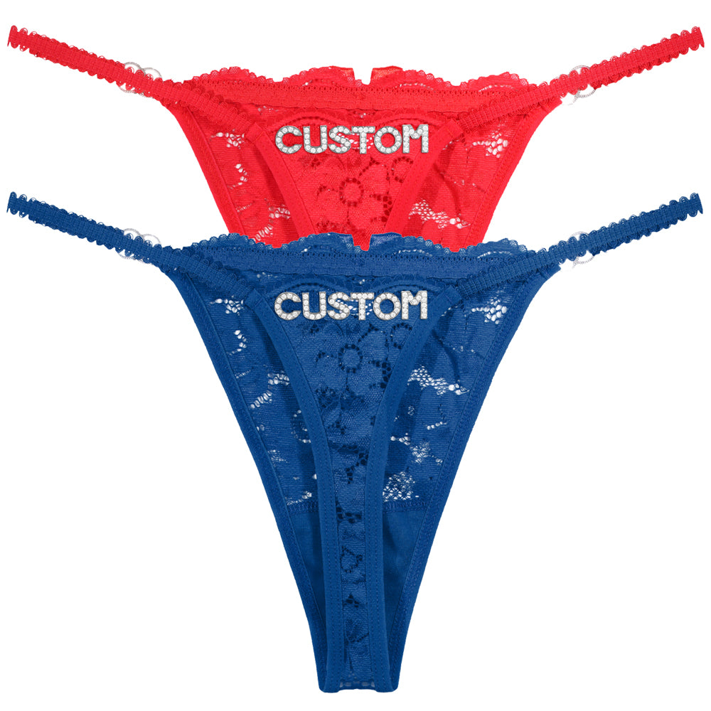 2-Pack Personalized Crystal Letters Thongs