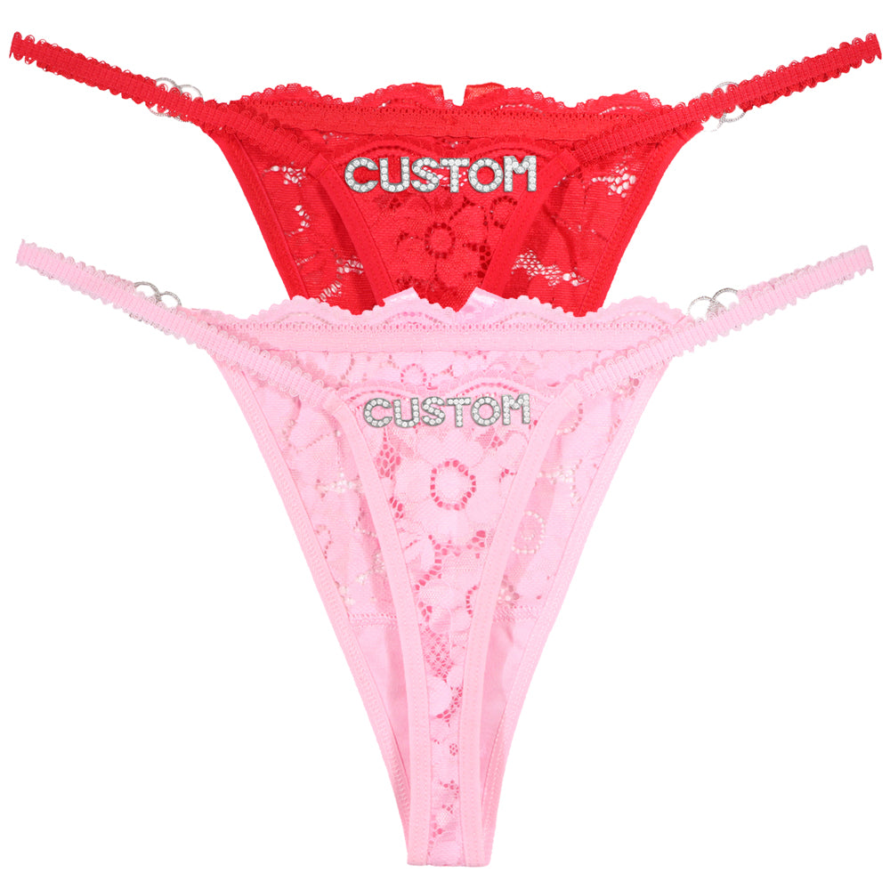 2-Pack Personalized Crystal Letters Thongs