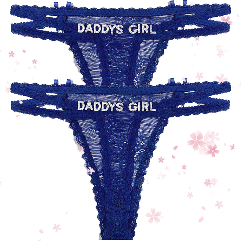 2-Pack Custom lettered lace thongs