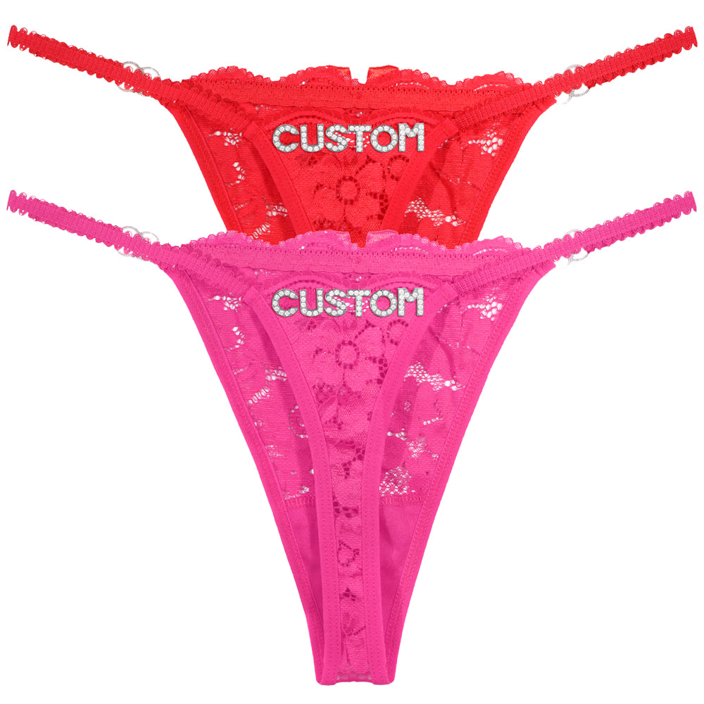 2-Pack Personalized Crystal Letters Thongs