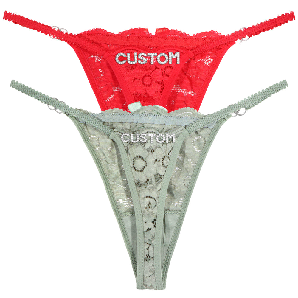 2-Pack Personalized Crystal Letters Thongs