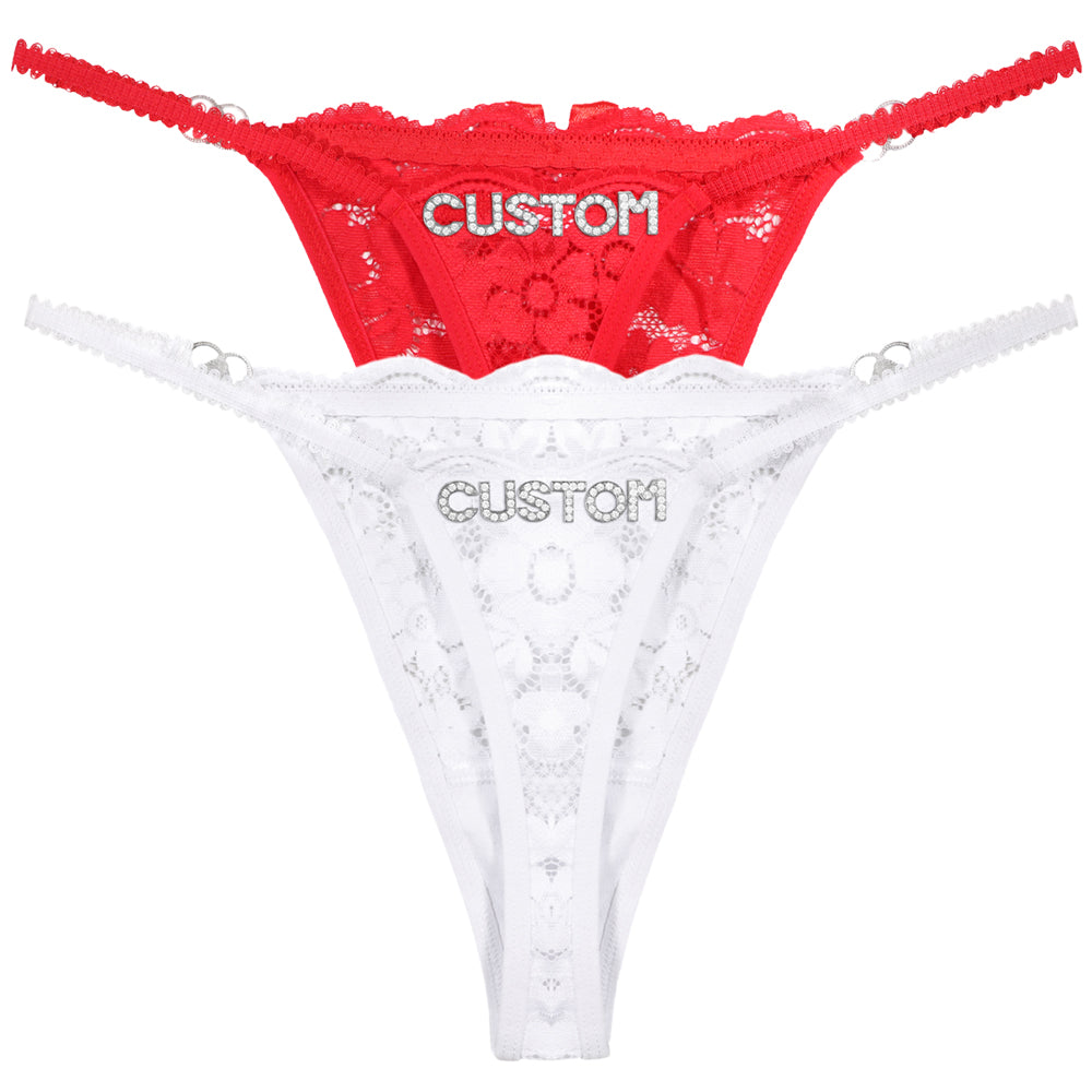2-Pack Personalized Crystal Letters Thongs