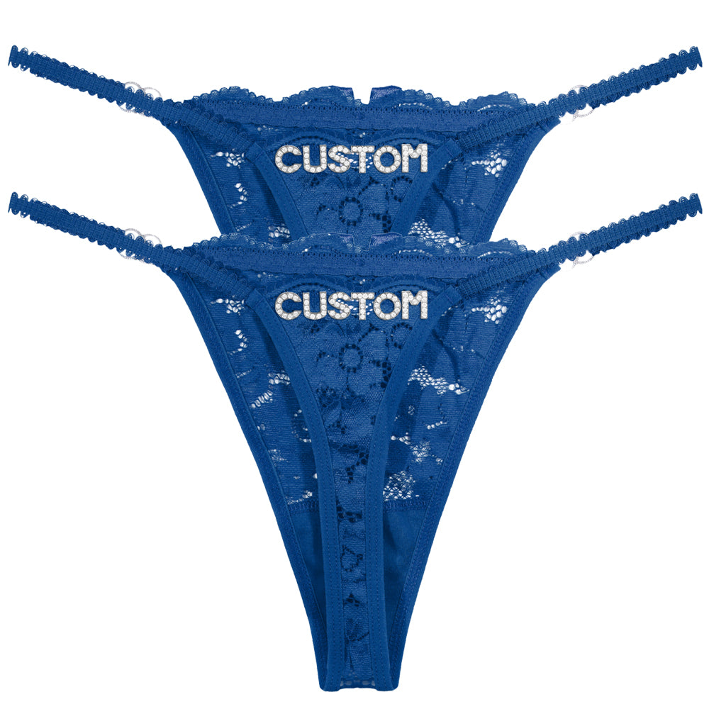 2-Pack Personalized Crystal Letters Thongs