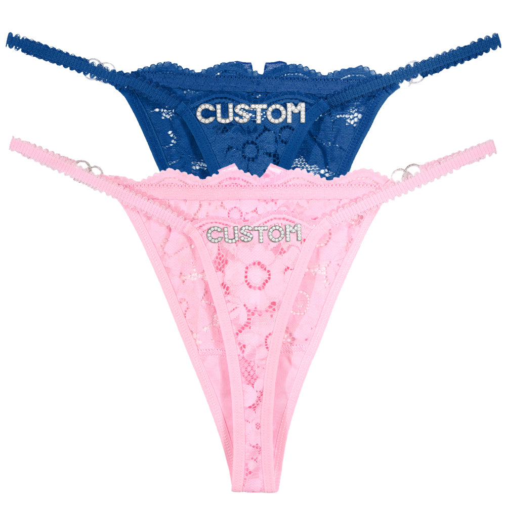 2-Pack Personalized Crystal Letters Thongs