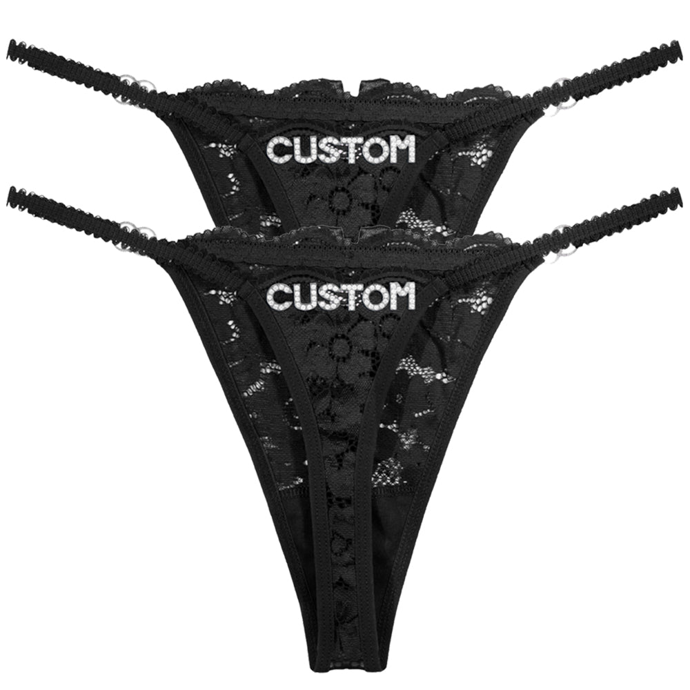 2-Pack Personalized Crystal Letters Thongs
