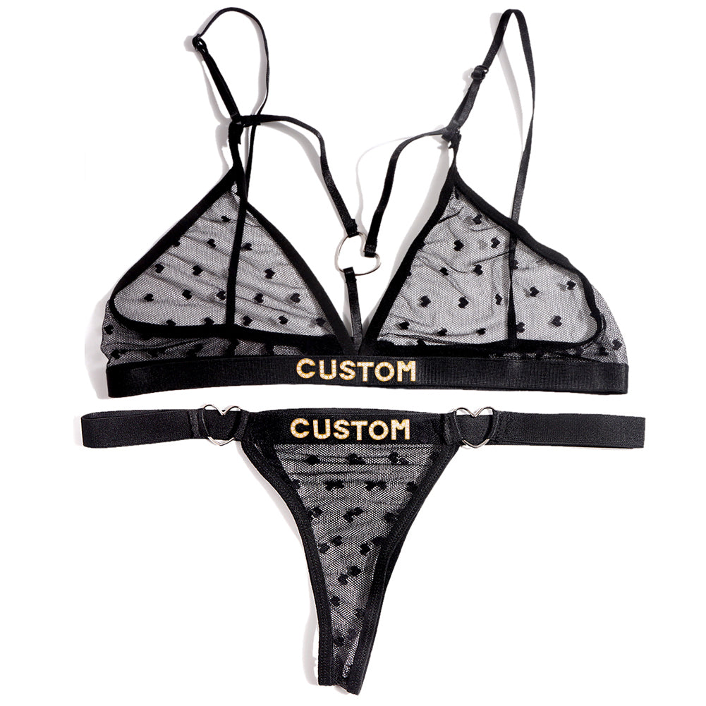 Personalized leopard print custom letter underwear set
