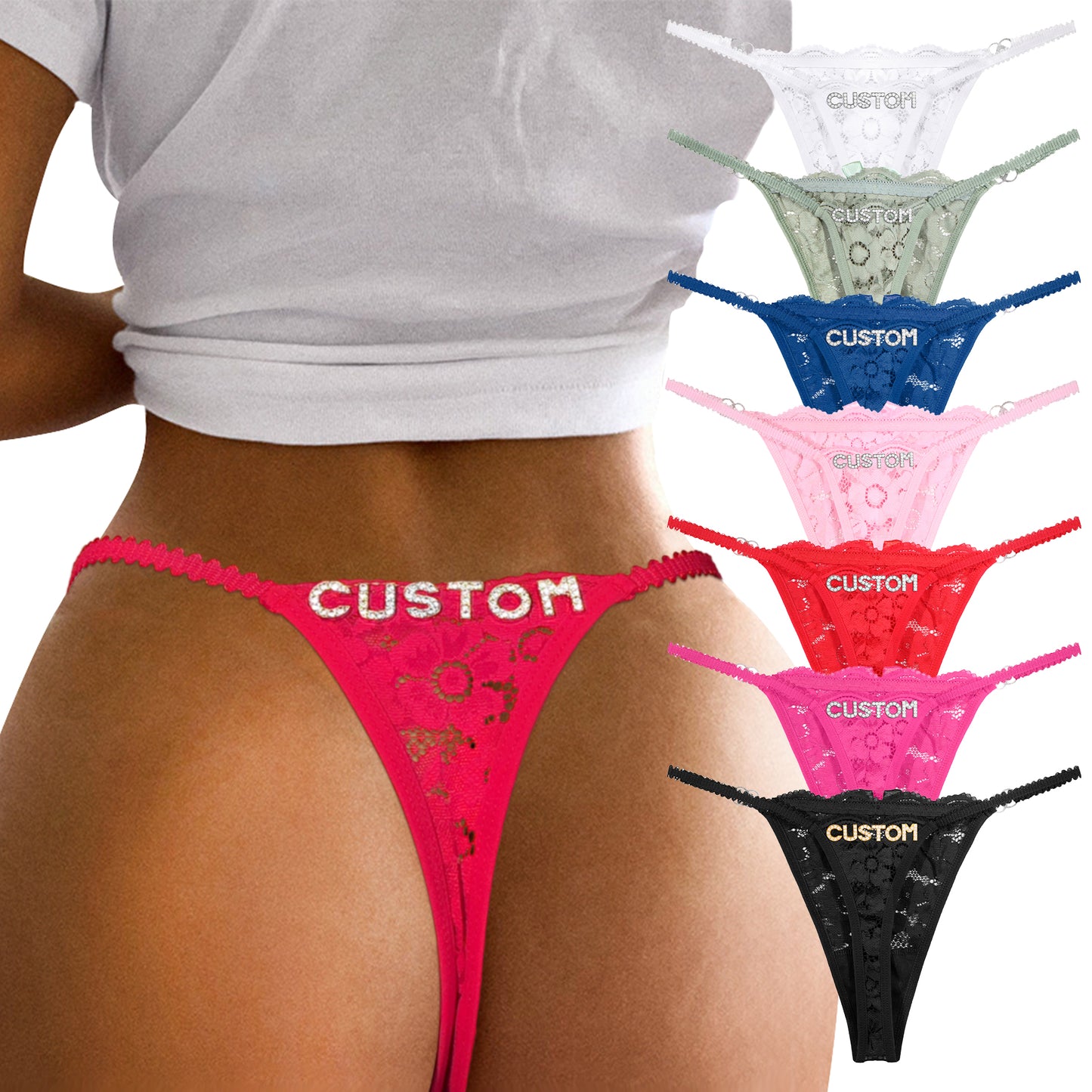 2-Pack Personalized Crystal Letters Thongs