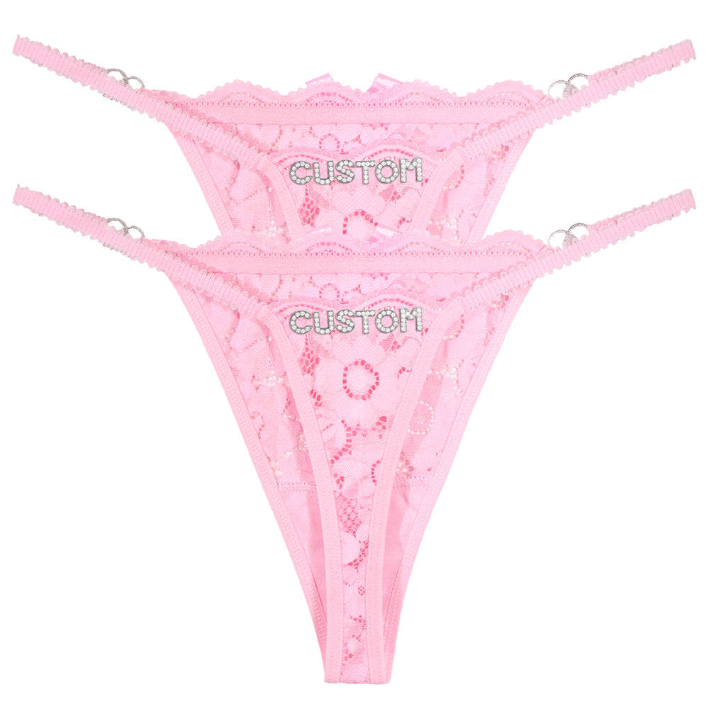 2-Pack Personalized Crystal Letters Thongs