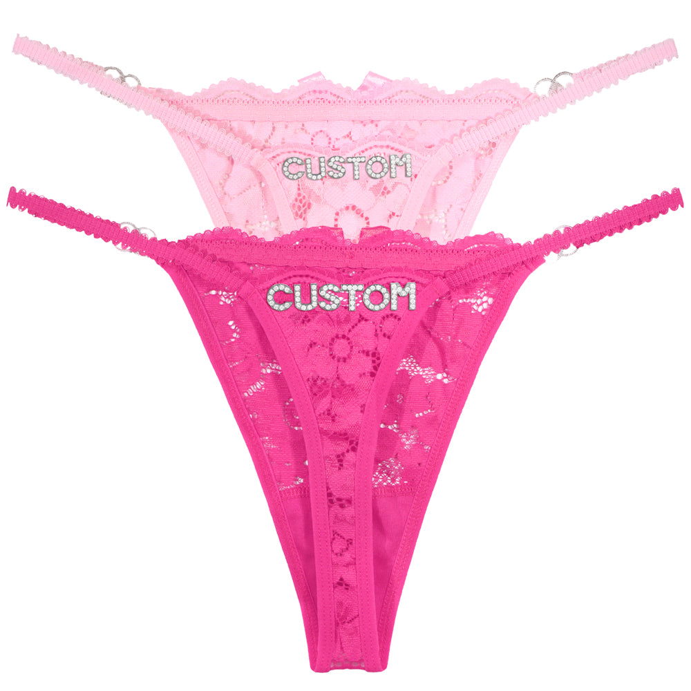 2-Pack Personalized Crystal Letters Thongs