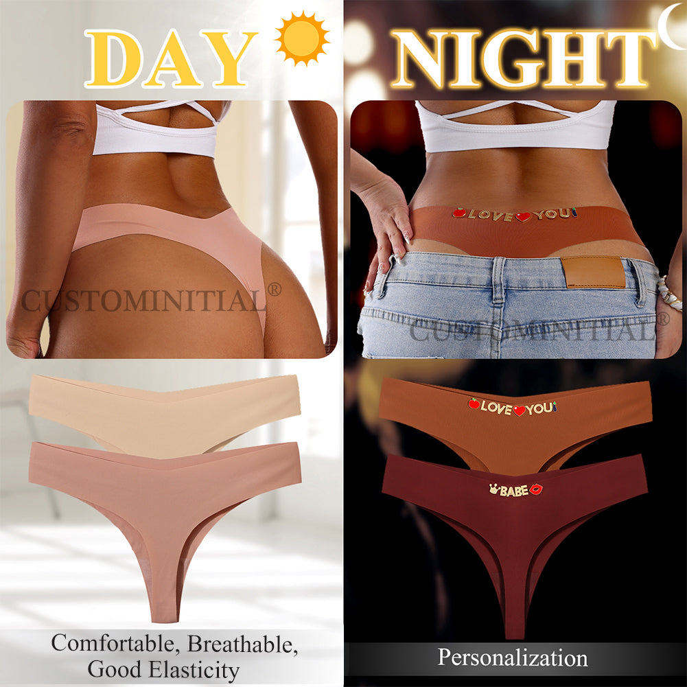 4 Pack Personalized Seamless Thongs