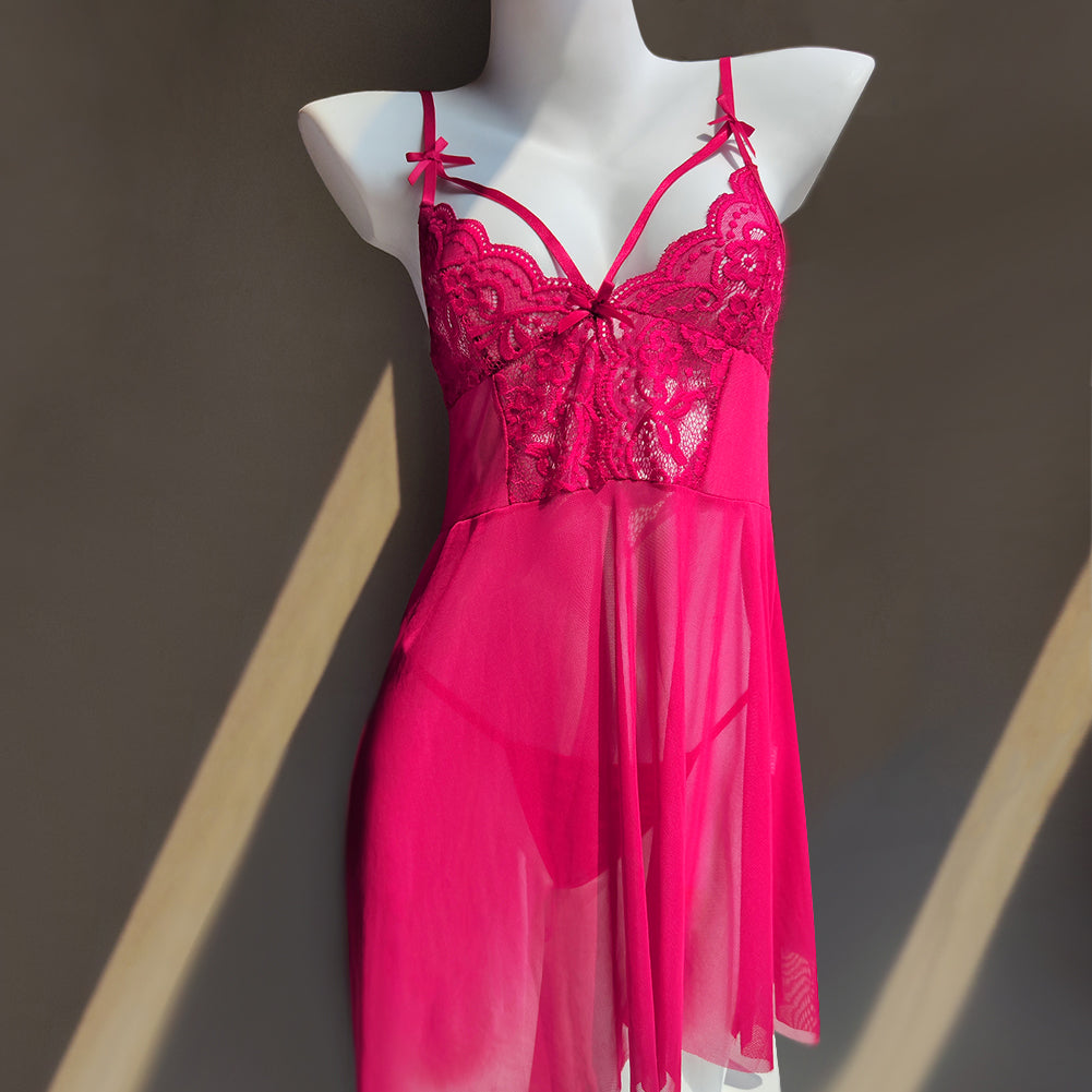 Lace custom crystal letters Lingerie Pajamas Set