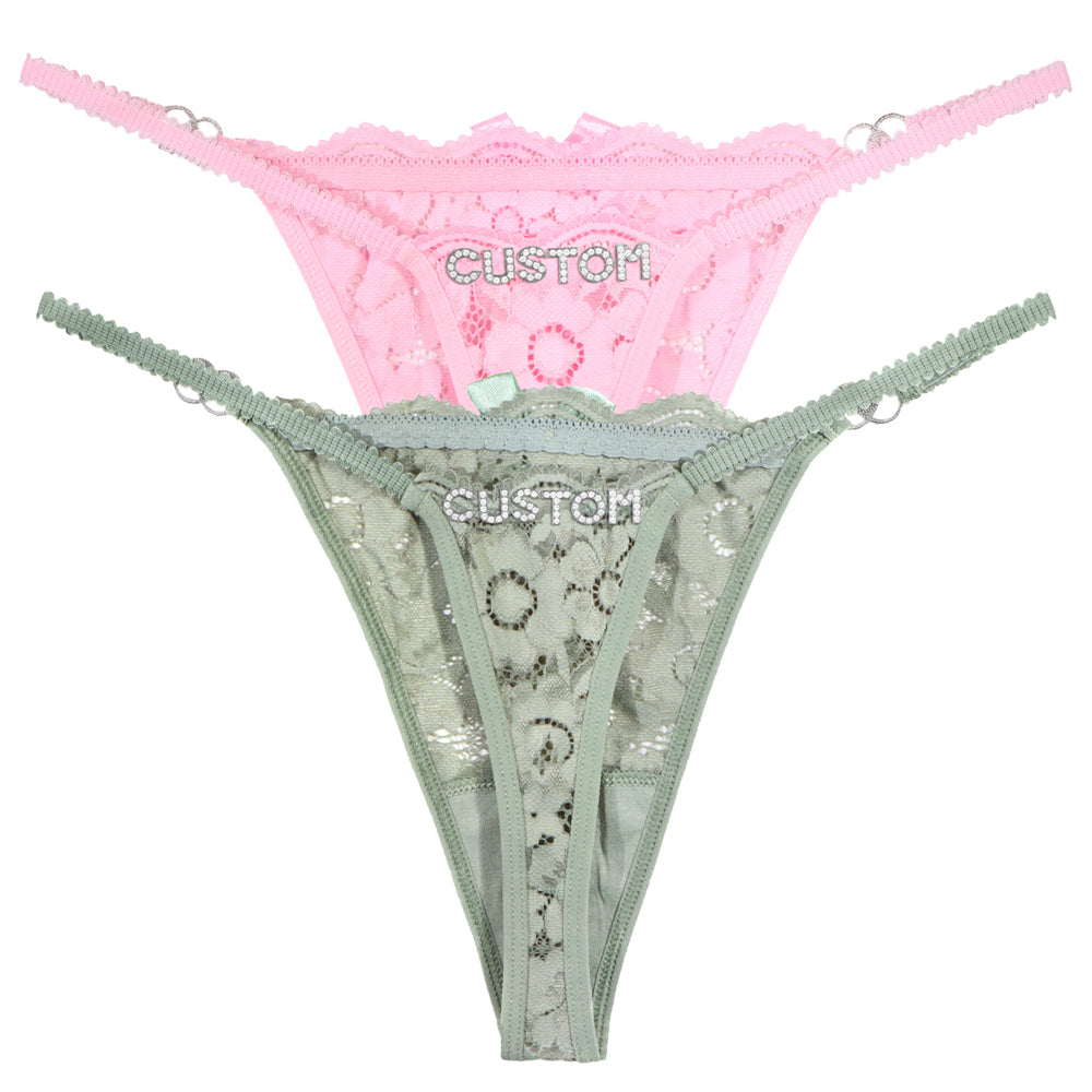 2-Pack Personalized Crystal Letters Thongs