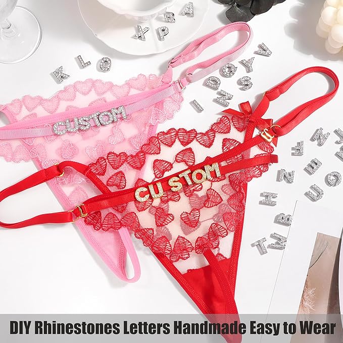 Custom Name Embroidery Lace Thong for Women