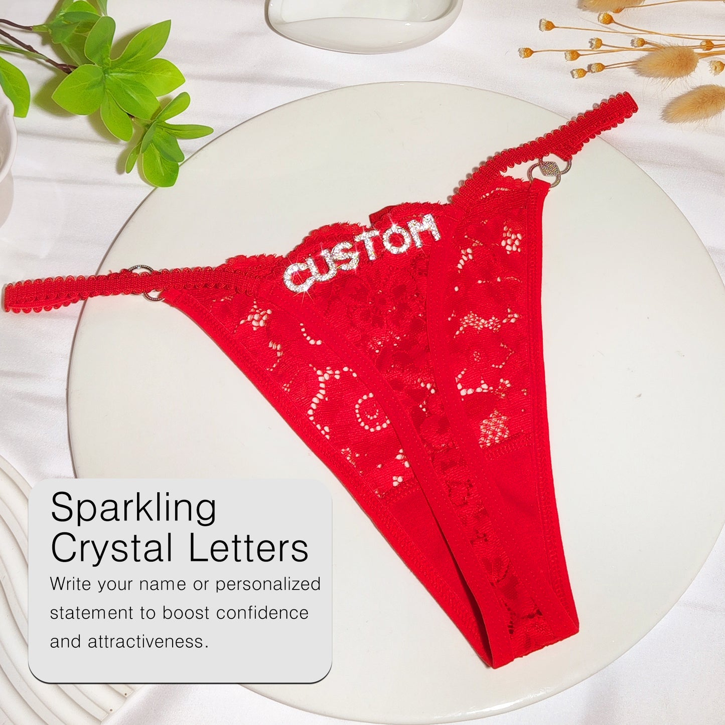 2-Pack Personalized Crystal Letters Thongs