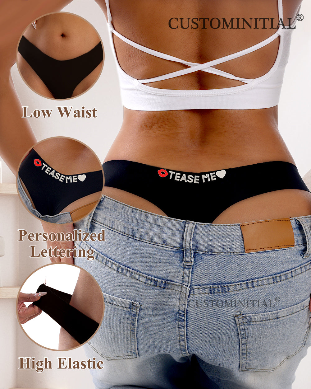 4 Pack Seamless Thongs for Women