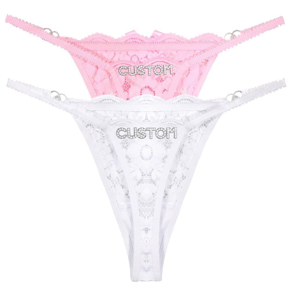 2-Pack Personalized Crystal Letters Thongs