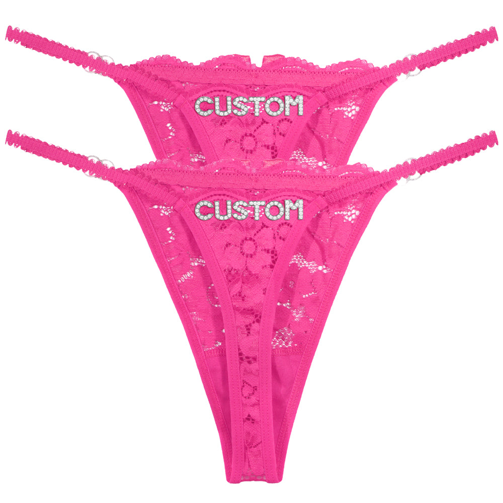 2-Pack Personalized Crystal Letters Thongs