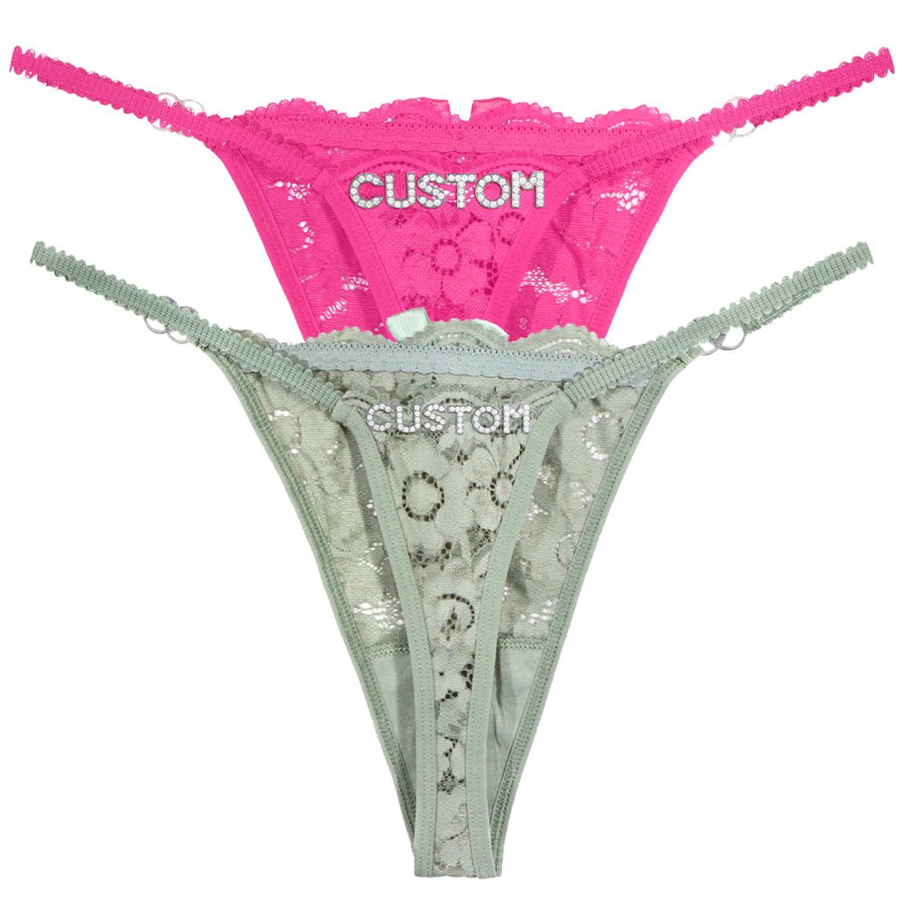 2-Pack Personalized Crystal Letters Thongs