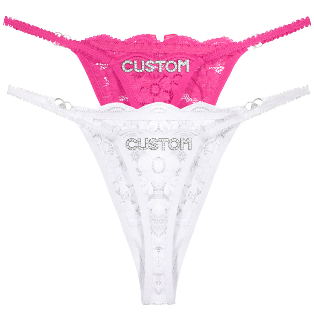 2-Pack Personalized Crystal Letters Thongs