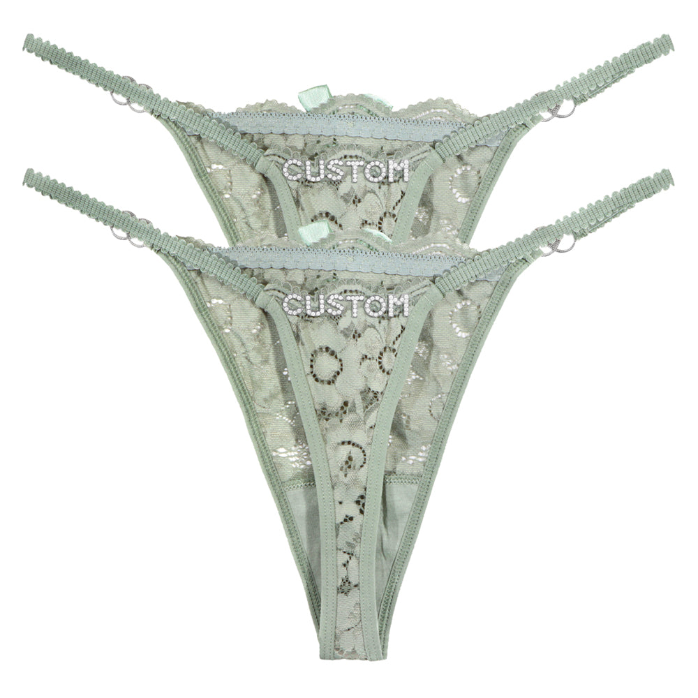 2-Pack Personalized Crystal Letters Thongs