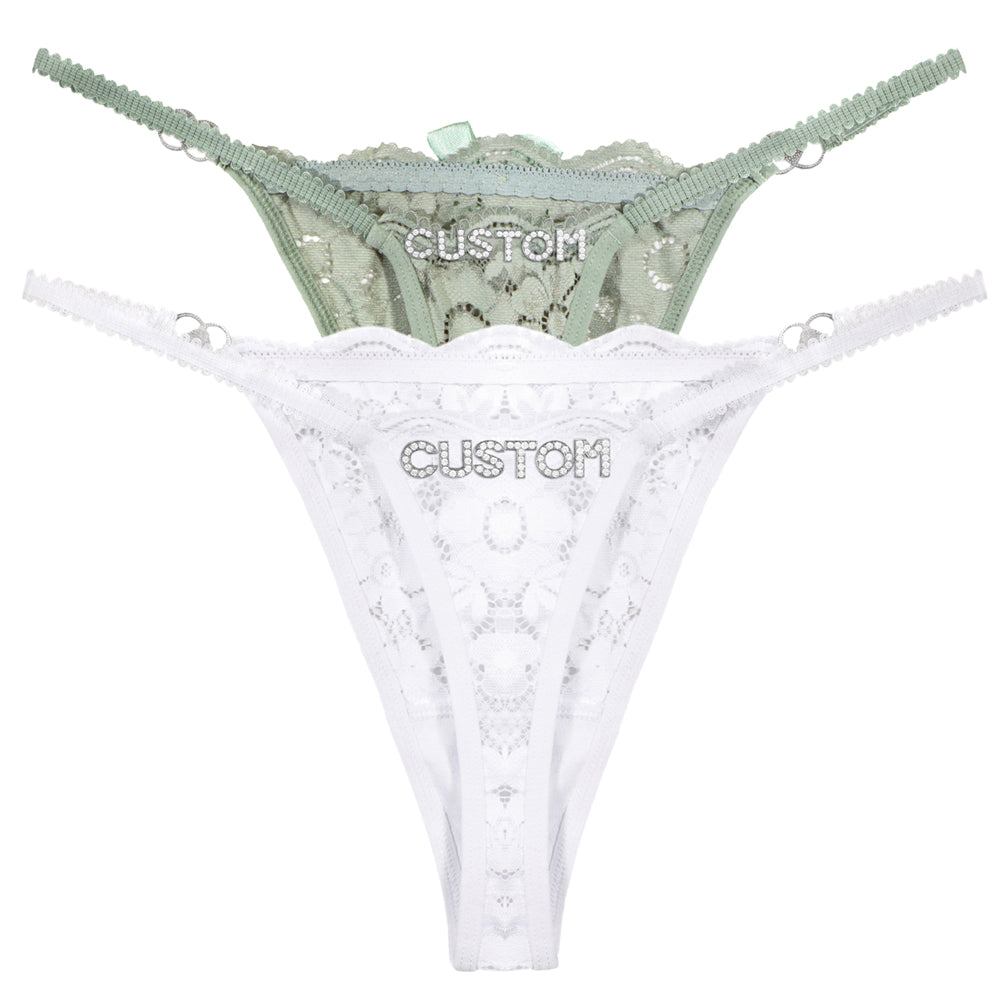 2-Pack Personalized Crystal Letters Thongs