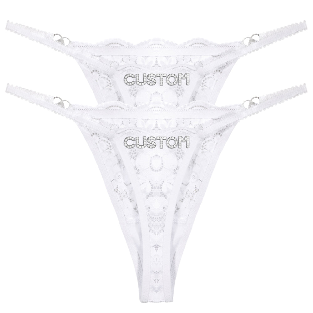 2-Pack Personalized Crystal Letters Thongs