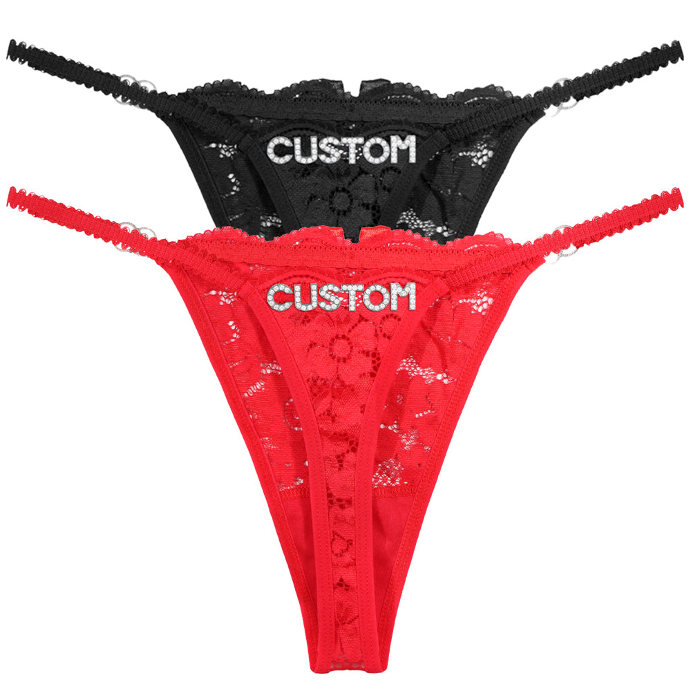 2-Pack Personalized Crystal Letters Thongs