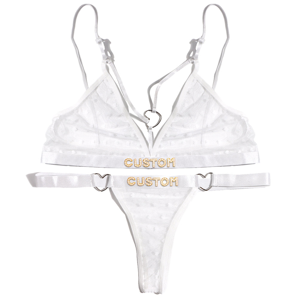 Personalized leopard print custom letter underwear set