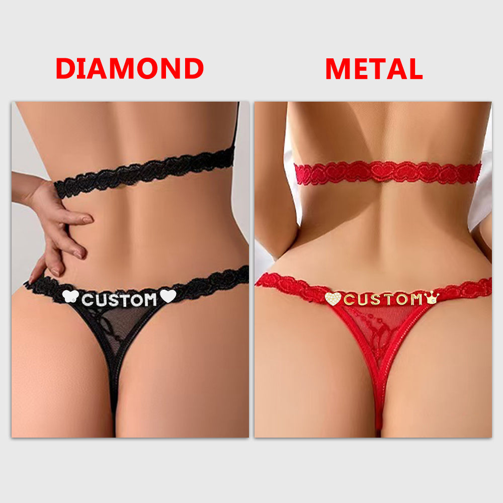 Personalized Lace Lingerie Set – Custom Name Bra + Panty