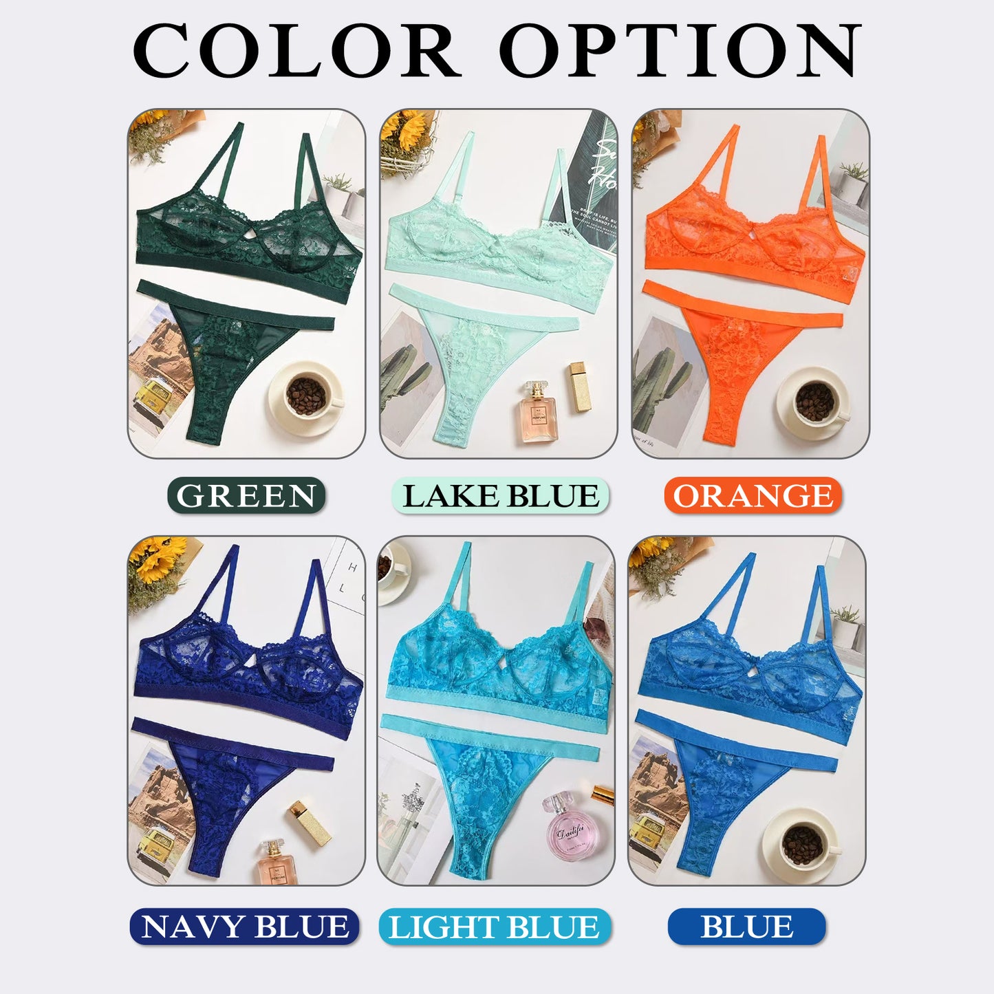 Personalized custom letter lace lingerie set