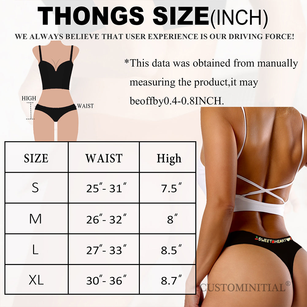 4 Pack Personalized Seamless Thongs