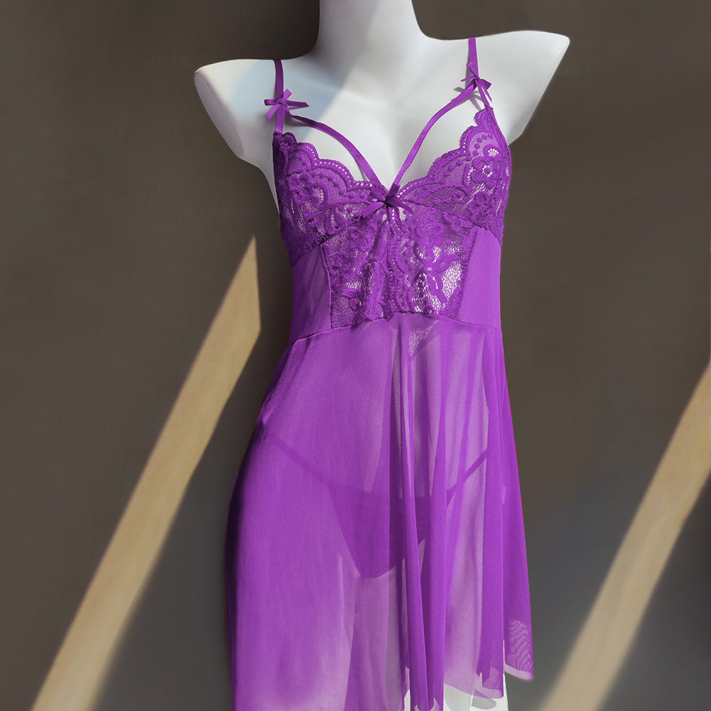 Lace custom crystal letters Lingerie Pajamas Set