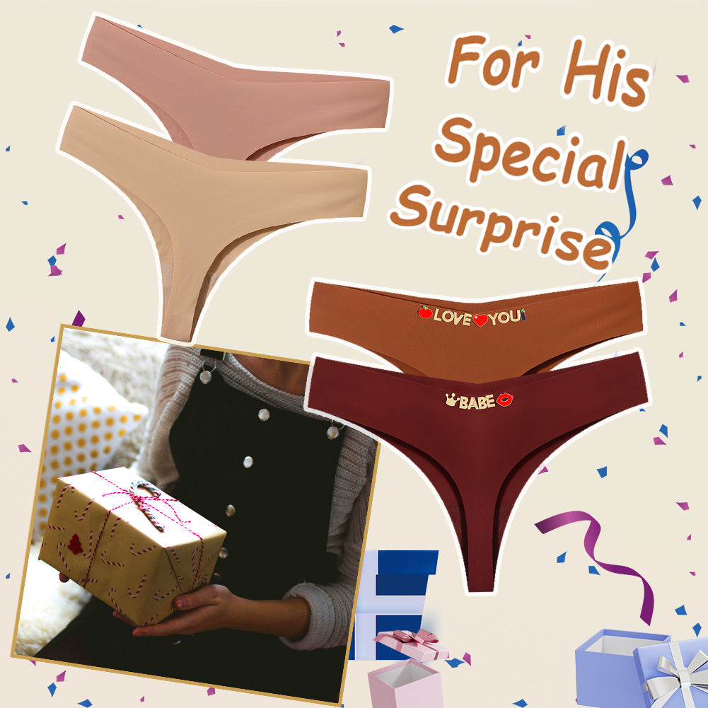 4 Pack Personalized Seamless Thongs