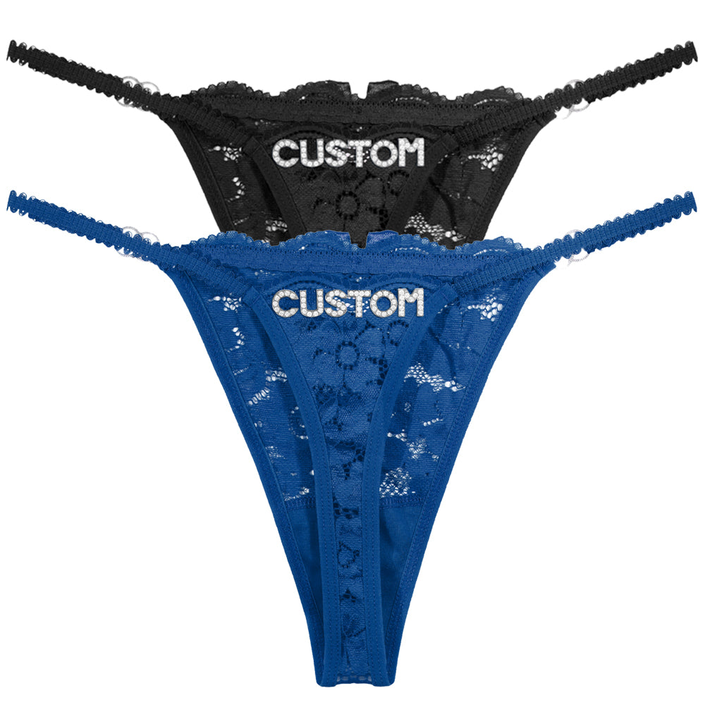 2-Pack Personalized Crystal Letters Thongs