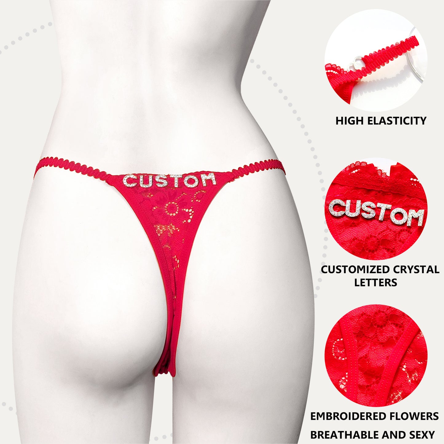 2-Pack Personalized Crystal Letters Thongs