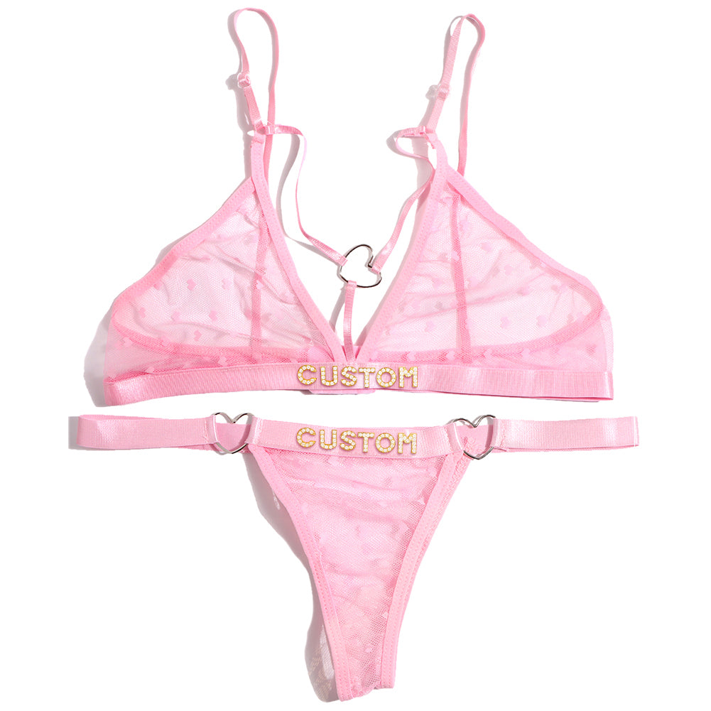 Personalized leopard print custom letter underwear set