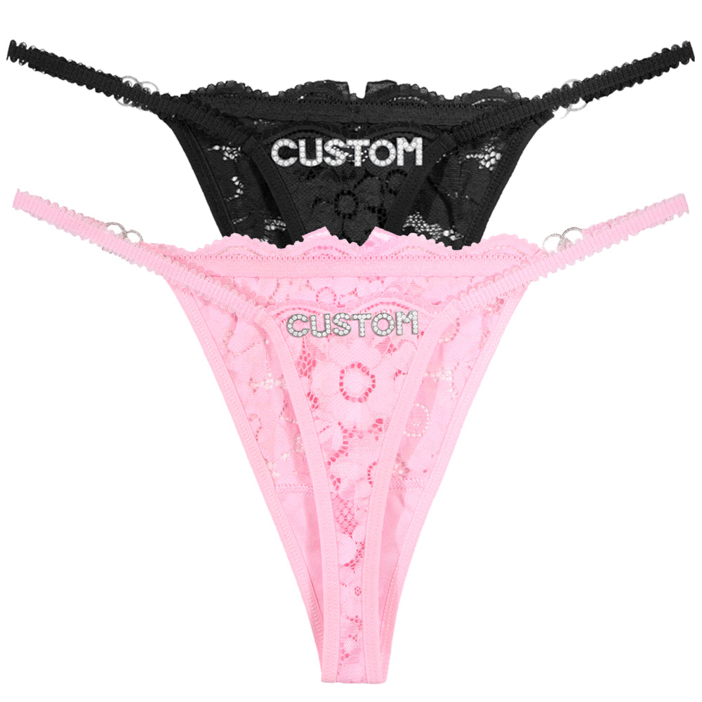 2-Pack Personalized Crystal Letters Thongs