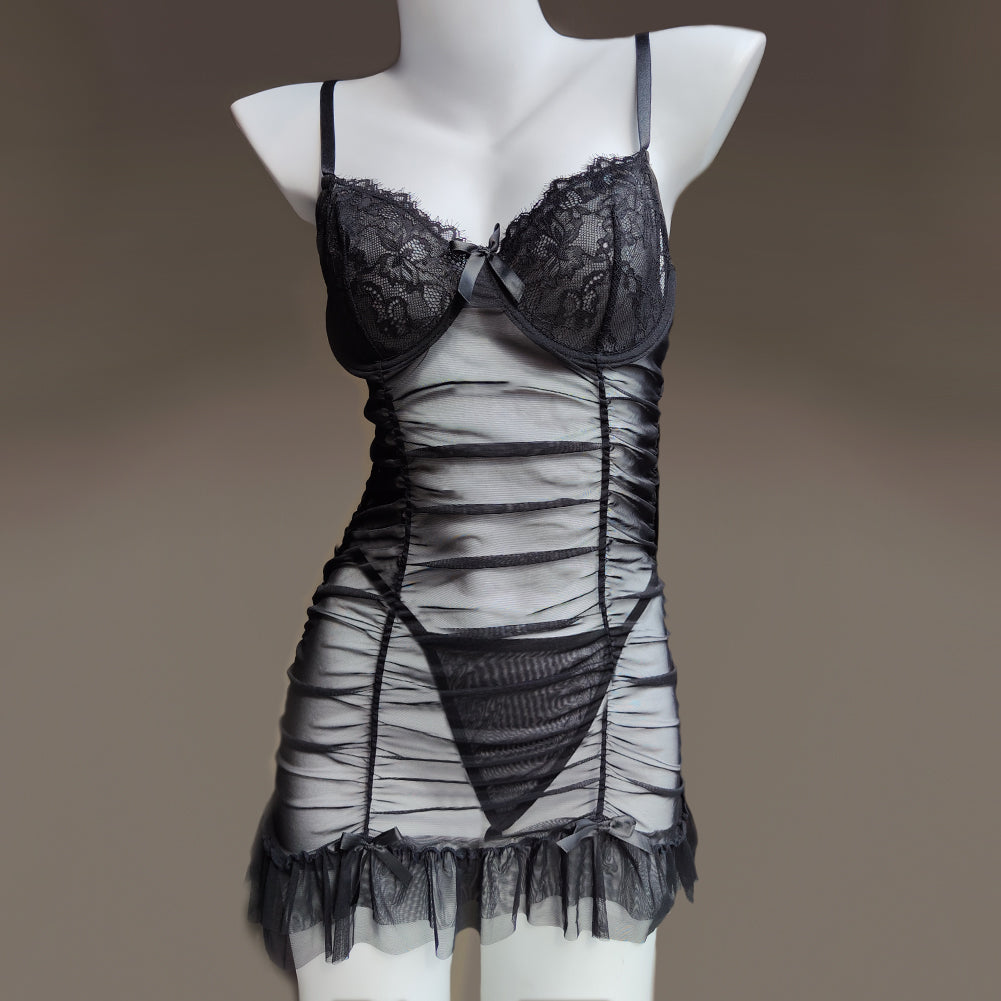 Sexy Custom Crystal letters Lingerie Pajamas Set