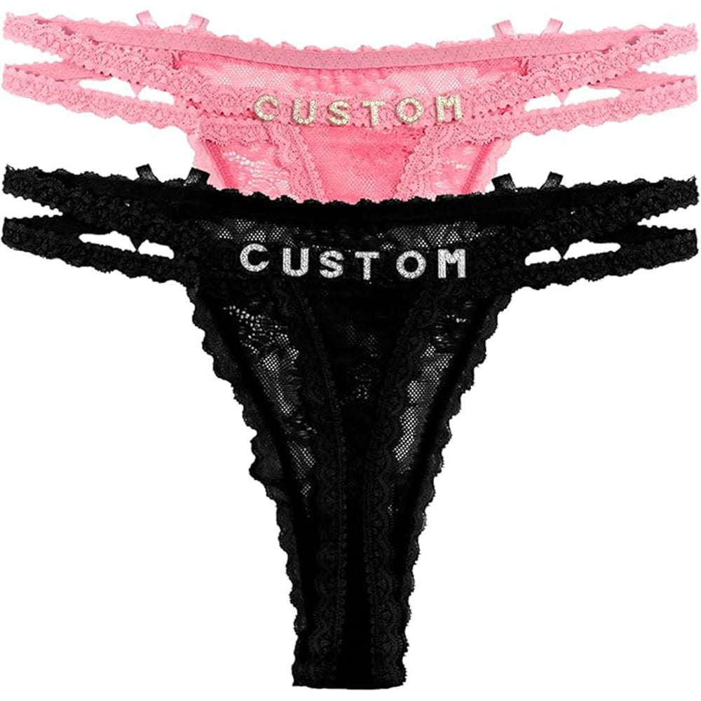 2-Pack Custom Thongs with Name On It