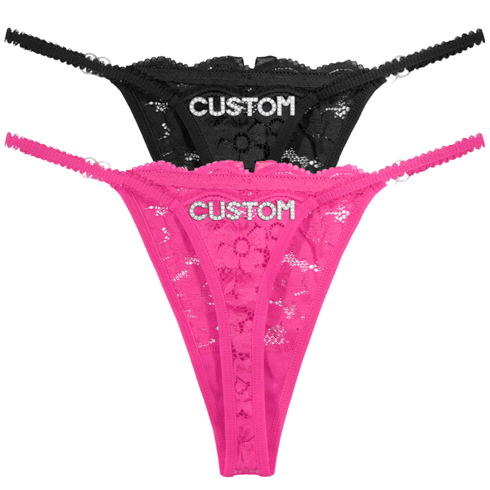 2-Pack Personalized Crystal Letters Thongs