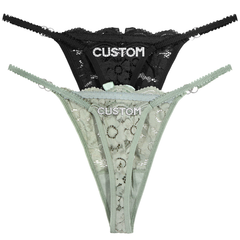 2-Pack Personalized Crystal Letters Thongs