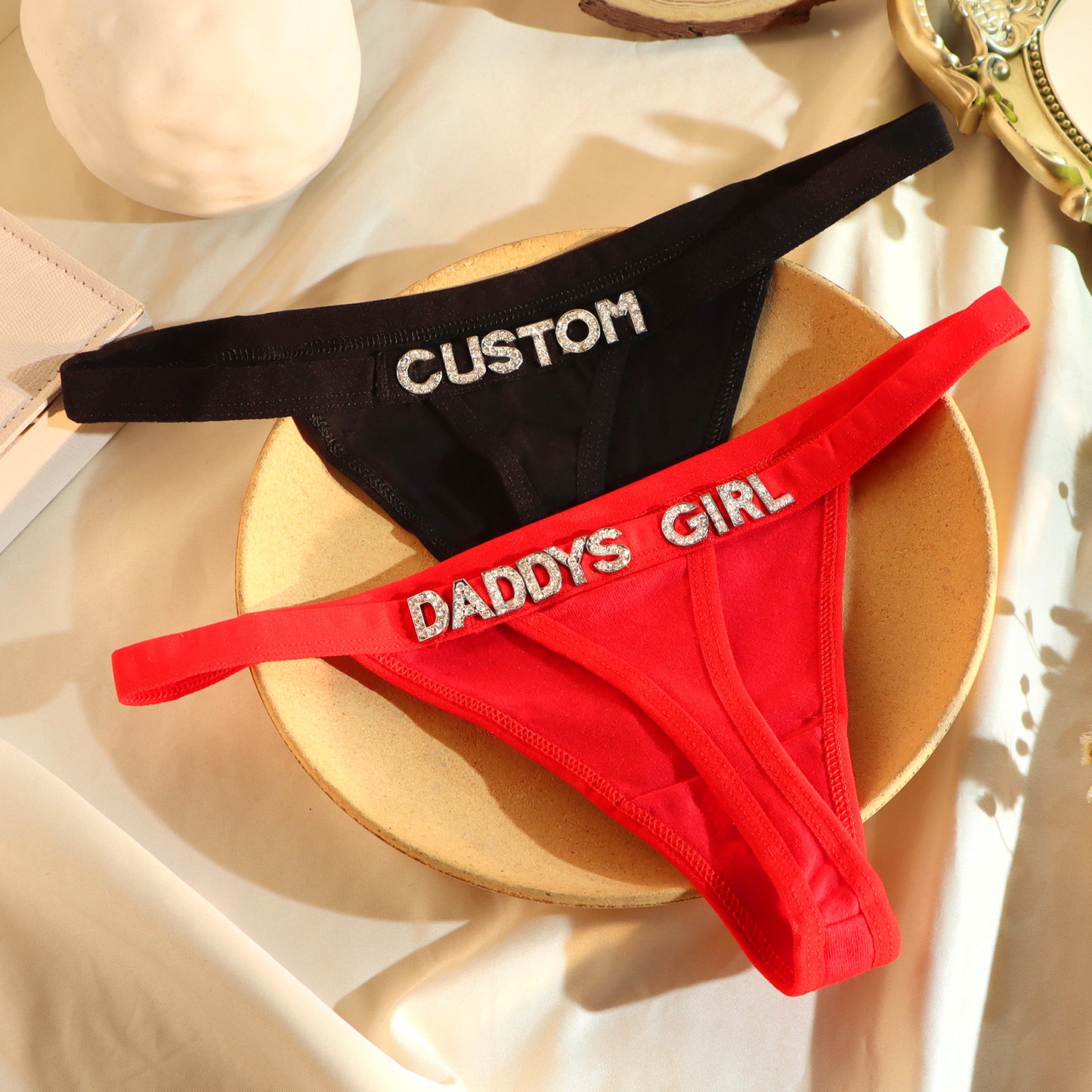 Personalized Crystal Letters Thongs