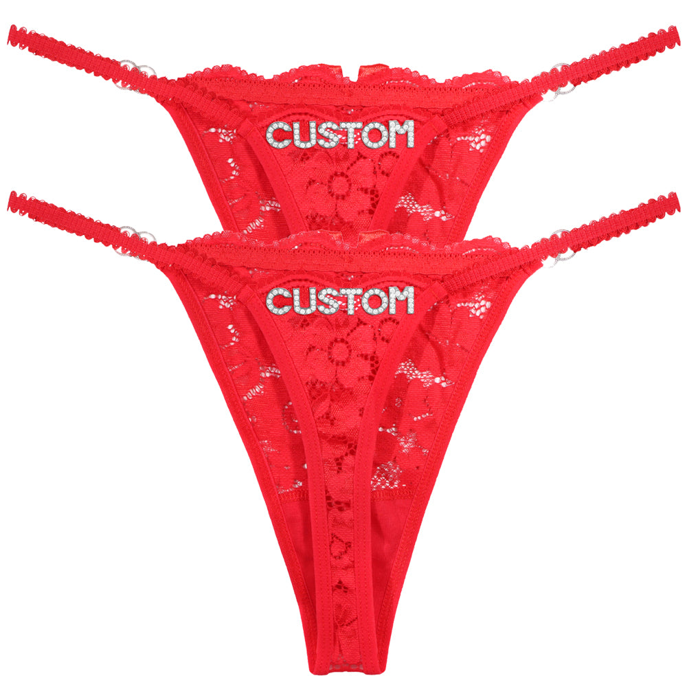 2-Pack Personalized Crystal Letters Thongs