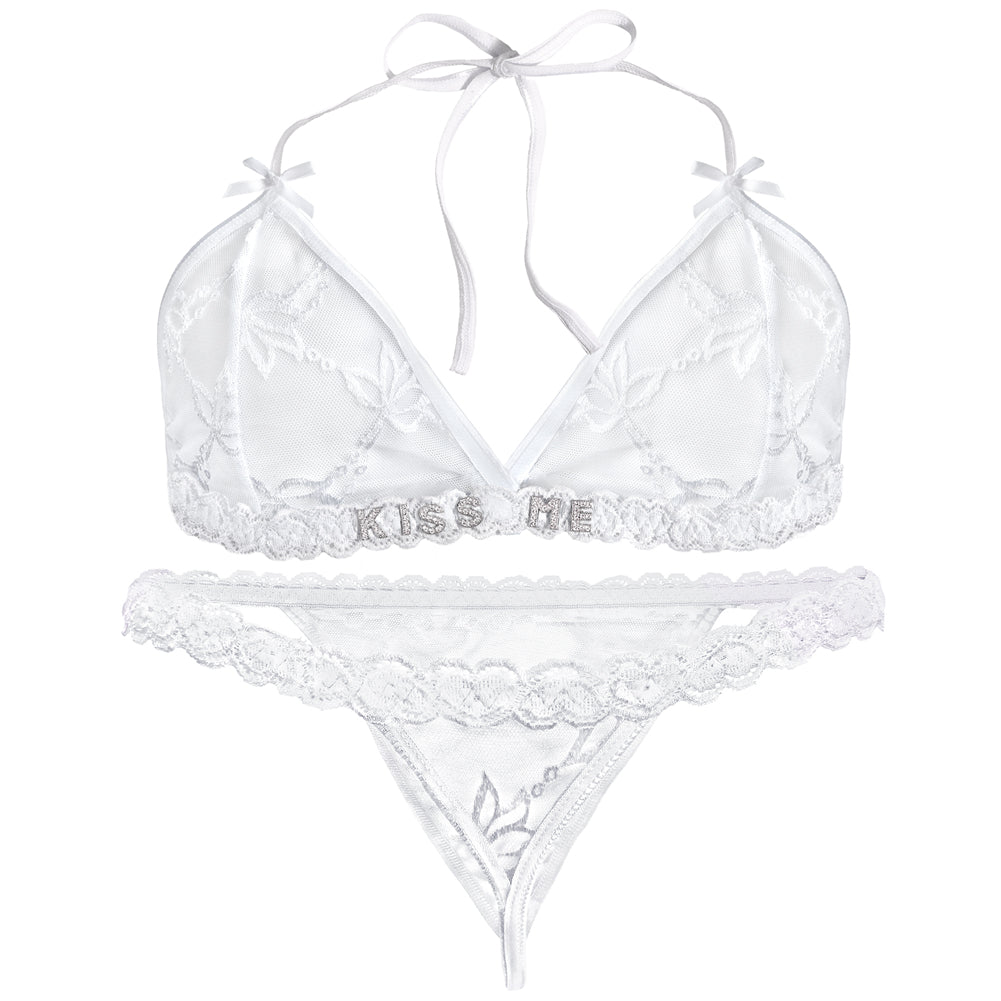 Personalized Thongs with Names Bra Set