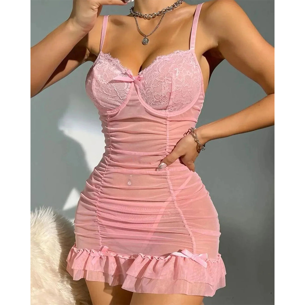 Sexy Custom Crystal letters Lingerie Pajamas Set