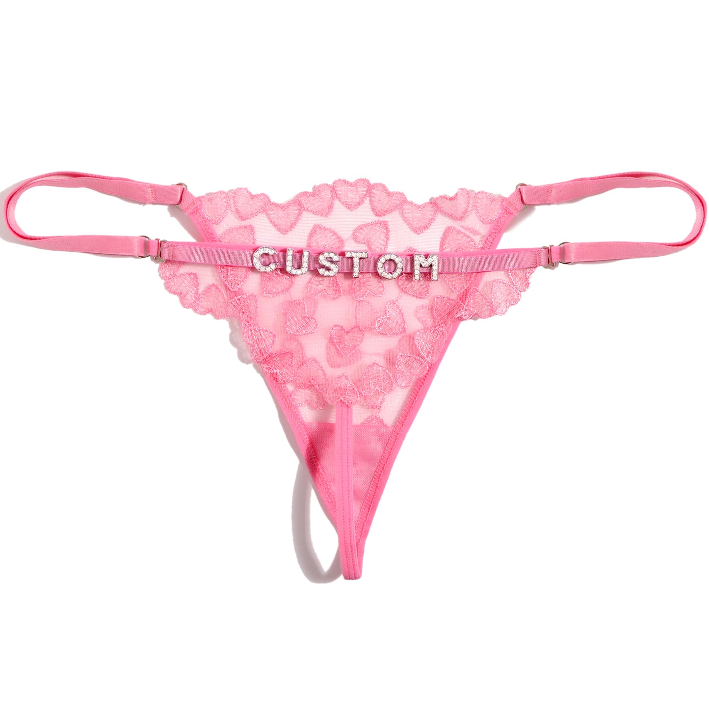 Custom Name Embroidery Lace Thong for Women