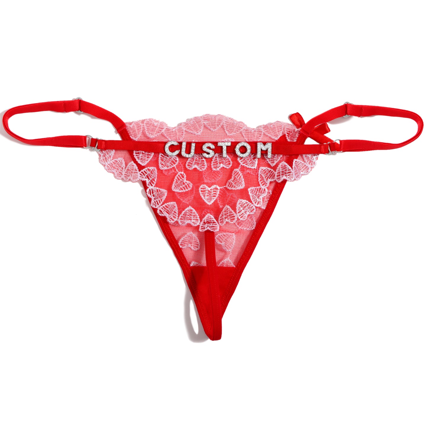 Custom Name Embroidery Lace Thong for Women