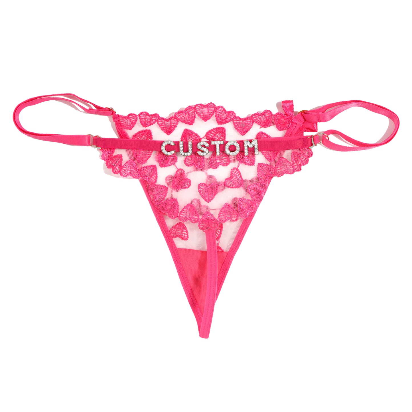 Custom Name Embroidery Lace Thong for Women