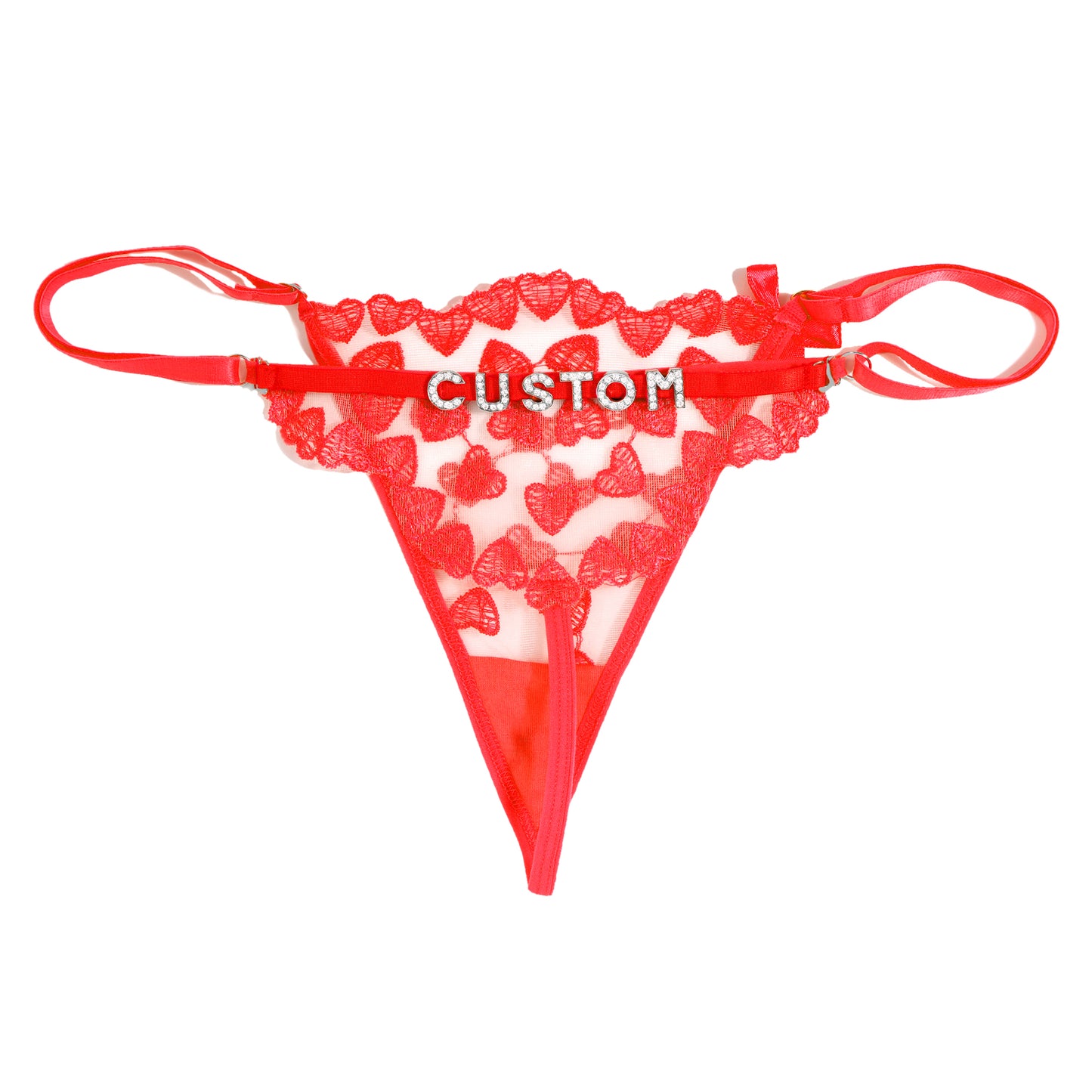 Custom Name Embroidery Lace Thong for Women