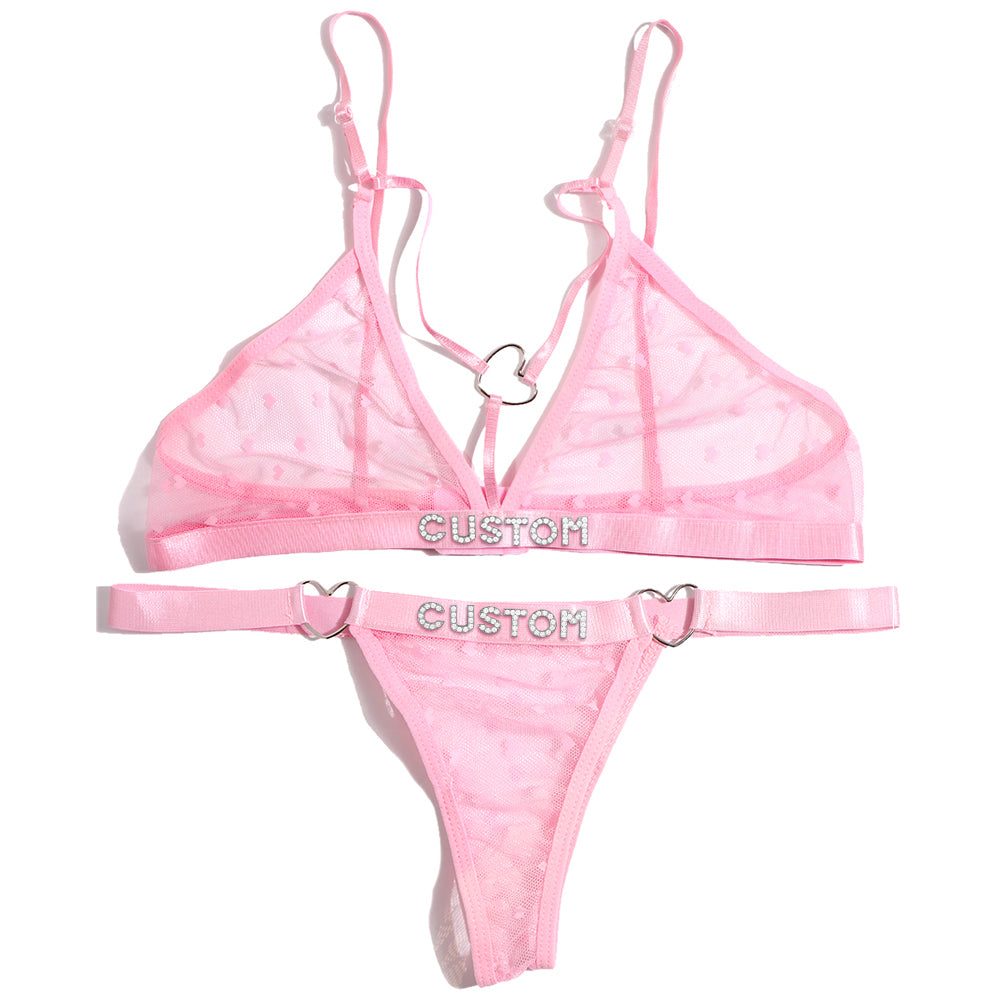 Personalized leopard print custom letter underwear set